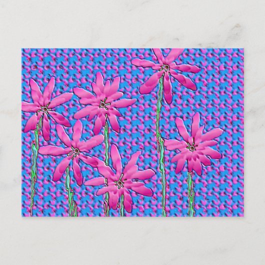 Roze bloemen briefkaart (Voorkant)