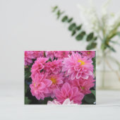Roze bloemen briefkaart (Staand voorkant)