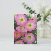Roze bloemen briefkaart (Staand voorkant)