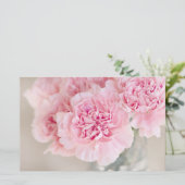Roze bloemen briefpapier (Staand voorkant)