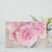 Roze bloemen briefpapier (Staand voorkant)