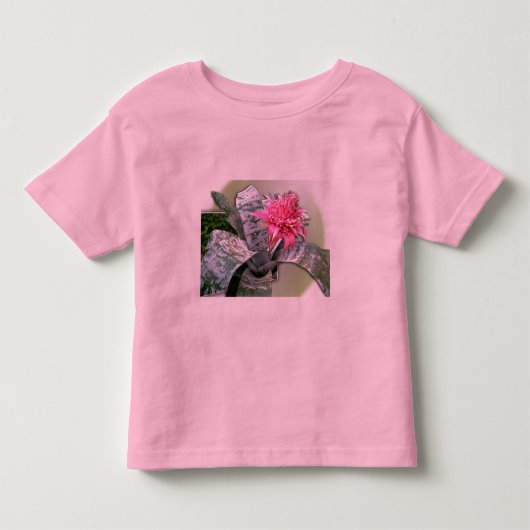 Roze bloemen Bromeliad Kinder Shirts (Voorkant)
