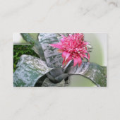 Roze bloemen Bromeliad Visitekaartje (Achterkant)