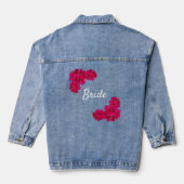 Roze Bloemen Bruid Denim Jacket (Achterkant)