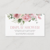 Roze Bloemen Bruids Baby shower Display Douche Informatiekaartje (Voorkant)