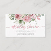 Roze Bloemen Bruids Baby shower Display Douche Informatiekaartje (Voorkant)