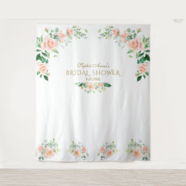 Roze Bloemen Bruids Bruiloft Foto Booth Prop Wandkleed