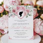 Roze Bloemen Bruids Douche Uitnodiging