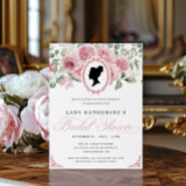 Roze Bloemen  Bruids Douche Uitnodiging