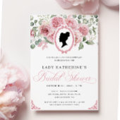 Roze Bloemen  Bruids Douche Uitnodiging