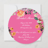 ROZE BLOEMEN BRUIDS DOUCHE UITNODIGING (Voorkant)