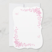 Roze  Bloemen Bruids Douche Uitnodiging (Achterkant)