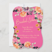 ROZE BLOEMEN BRUIDS DOUCHE UITNODIGING (Voorkant)