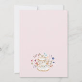 Roze Bloemen Bruids Tea Party Kaart (Achterkant)
