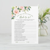 Roze Bloemen Bruidsbruiloft Spelkaart Kaart (Staand voorkant)