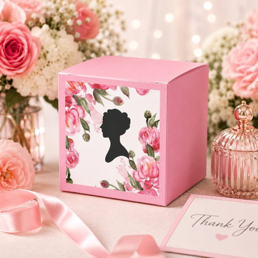 ROZE BLOEMEN BRUIDSDJEES BEDANKDOOSJES