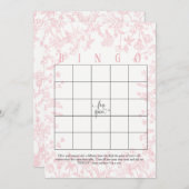 Roze bloemen Bruidsdouche Bingo Kaarten (Voorkant / Achterkant)