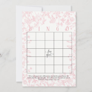 Roze bloemen Bruidsdouche Bingo Kaarten