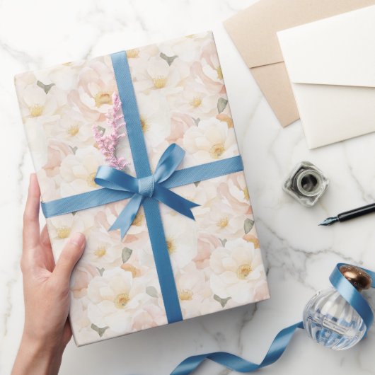 Roze Bloemen Bruidsdouche Cadeaupapier (Geschenken)