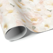 Roze Bloemen Bruidsdouche Cadeaupapier (Rol Hoek)