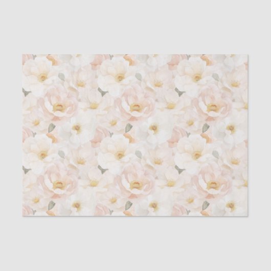 Roze Bloemen Bruidsdouche Tissuepapier (Voorkant)