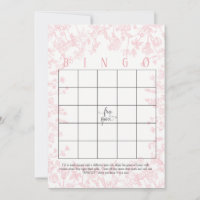 Roze bloemen Bruidsfeest Bingo Kaarten