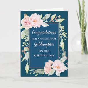 Roze bloemen bruidsgeschenk gefeliciteerd kaart