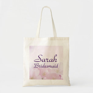 Roze Bloemen Bruidsmeisje bruiloft Welkom Canvas t Tote Bag