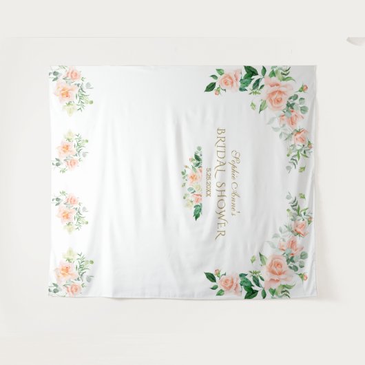 Roze Bloemen Bruidsmeisje Feest Fotohokje Prop Wandkleed (Voorkant (horizontaal))