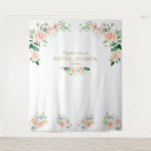 Roze Bloemen Bruidsmeisje Feest Fotohokje Prop Wandkleed (Voorkant)