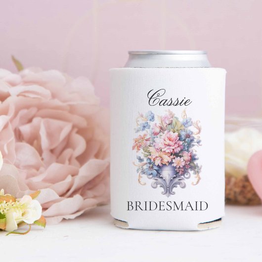  Roze Bloemen Bruidsmeisje Voorstel Gift Blikjeskoeler