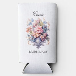  Roze Bloemen Bruidsmeisje Voorstel Gift Seltzer Blikjeskoeler