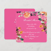 ROZE BLOEMEN BRUIDSSLUIER UITNODIGING (Voorkant / Achterkant)