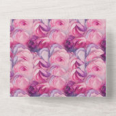  roze bloemen bruiloft all in one uitnodiging (Achterkant)