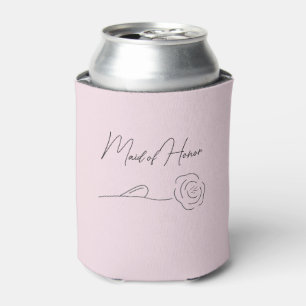 Roze Bloemen Bruiloft Bruidsmeisje Maid of Honor Blikjeskoeler