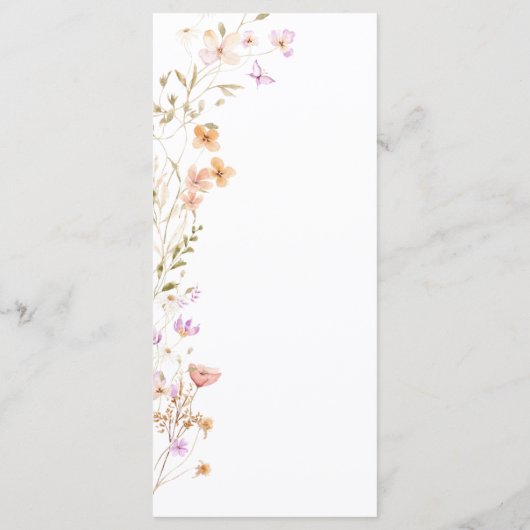 Roze Bloemen Bruiloft Evenement Menu Tafeldecor (Achterkant)