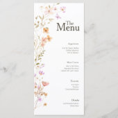 Roze Bloemen Bruiloft Evenement Menu Tafeldecor (Voorkant)