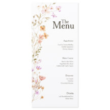 Roze Bloemen Bruiloft Evenement Menu Tafeldecor