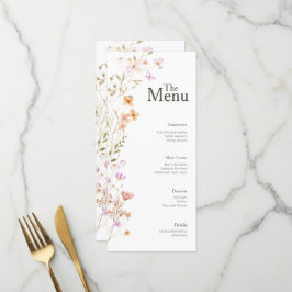 Roze Bloemen Bruiloft Evenement Menu Tafeldecor