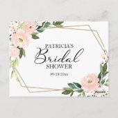 Roze Bloemen Bruiloft Feest Advies Kaarten (Achterkant)