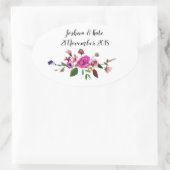 Roze Bloemen bruiloft gunst Stickers (Tas)
