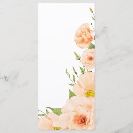 Roze Bloemen Bruiloft Menu Evenement Menu (Achterkant)