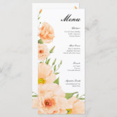 Roze Bloemen Bruiloft Menu Evenement Menu (Voorkant / Achterkant)