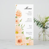 Roze Bloemen Bruiloft Menu Evenement Menu (Staand voorkant)