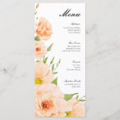 Roze Bloemen Bruiloft Menu Evenement Menu (Voorkant)