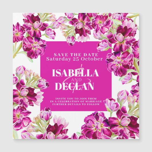 Roze bloemen bruiloft met uitzondering van de datu (Voorkant)