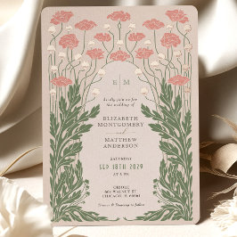 Roze Bloemen Bruiloft Roos Gold Folie Uitnodiging
