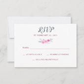 roze bloemen bruiloft RSVP-kaart RSVP Kaartje (Voorkant)