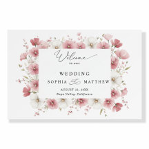 Roze Bloemen Bruiloft Schuim Borden