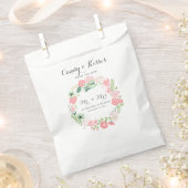 Roze Bloemen Bruiloft Snoep Bar Treats Popcorn Bedankzakje (Geknipt)